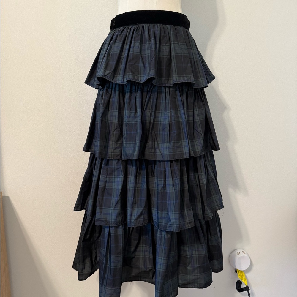 ANTONIO MELANI Plaid Tiered Skirt